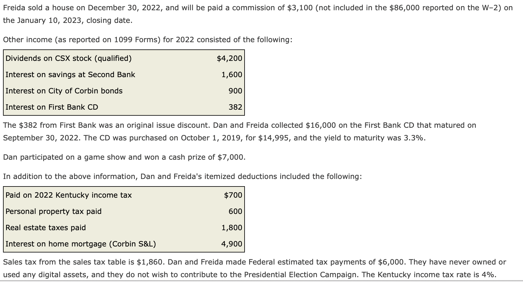 instructions. Form 1040 (2022) Freida sold a house on December 30,2022 ,