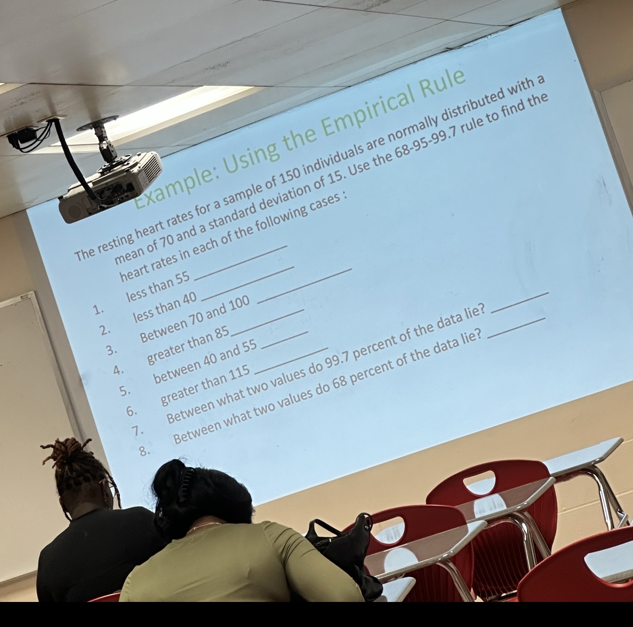 Solving empirical rule Example: Using the Empirical Rule The resting heart rates