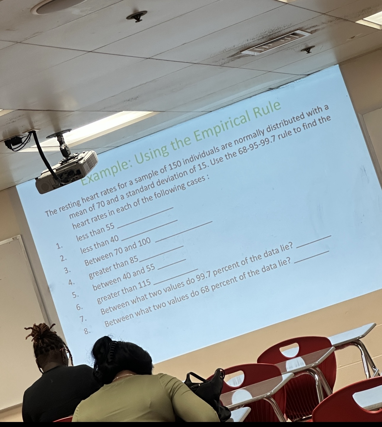 Help Example: Using the Empirical Rule The resting heart rates for a