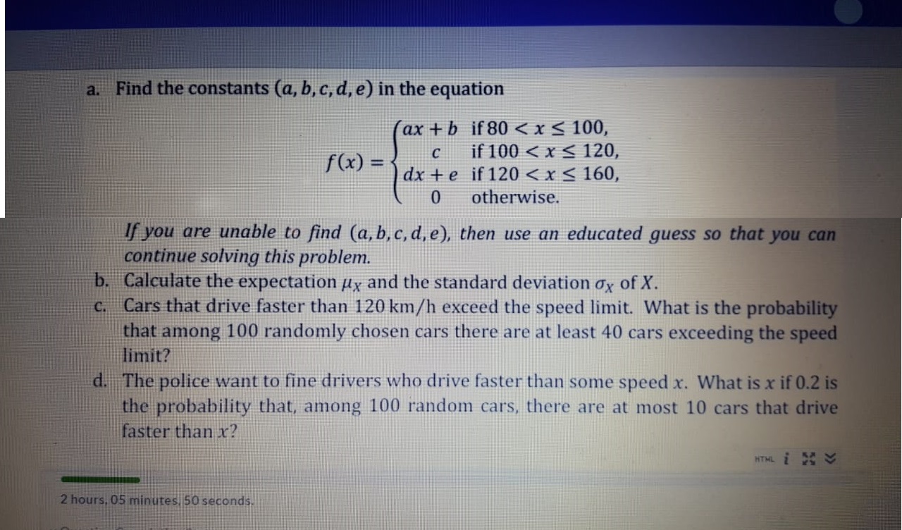 measures the velocity (km/h) of a randomly chosen car (at some location