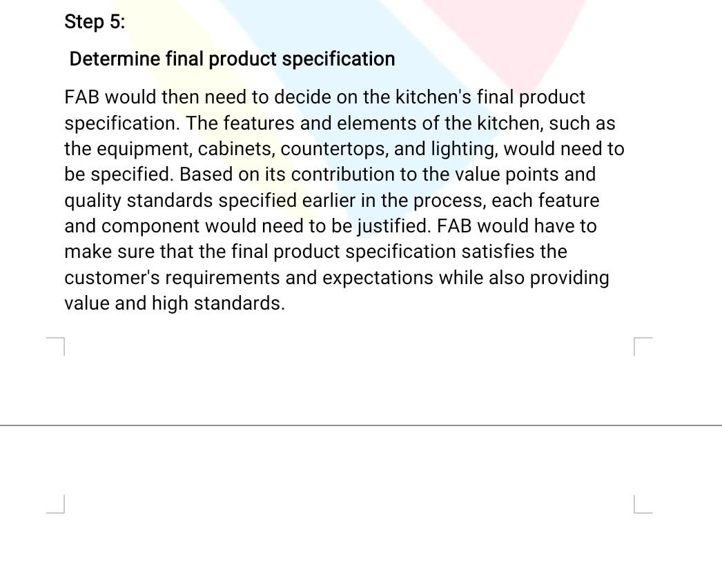 Use the FAB case study in the previous assignment Please include the