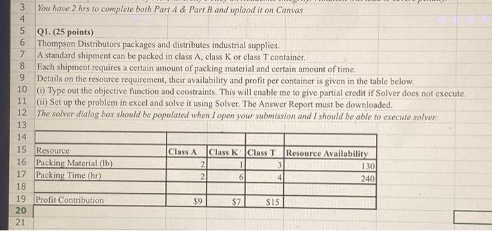 solve on excel using the solver add on 3 You have 2