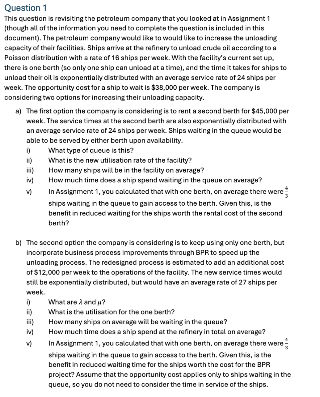 Please help Question 1 This question is revisiting the petroleum company
