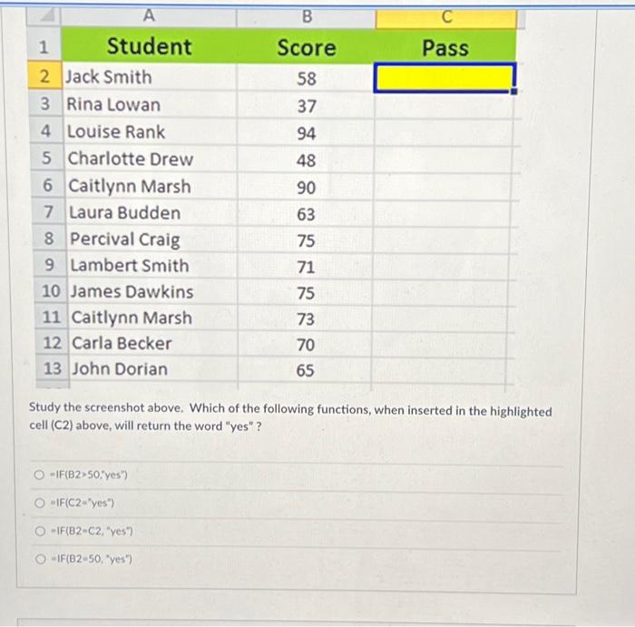  A Student 1 2 Jack Smith 3 Rina Lowan 4 Louise
