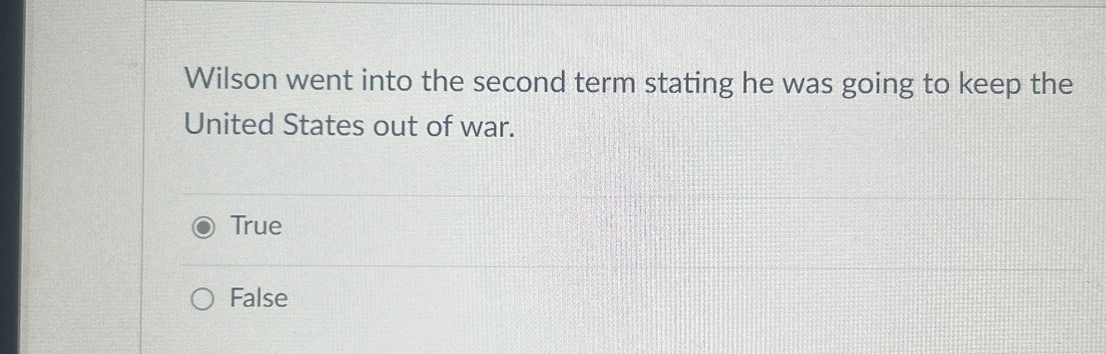  Wilson went into the second term stating he was going to