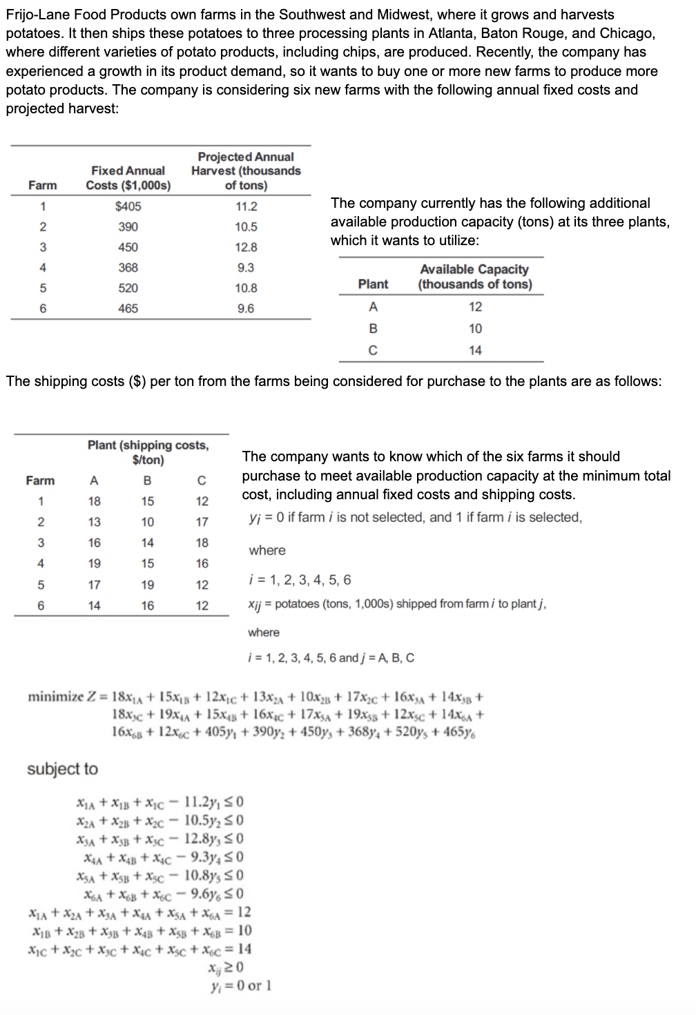 Solve this using LINGO solver, give answer in format that i can