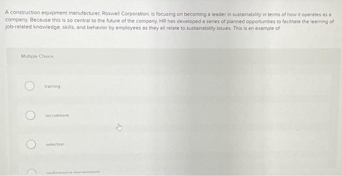 last two options for the multiple choice are : performance management development