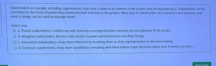 customer c. Delivery of the project deliverables within time, cost and technical