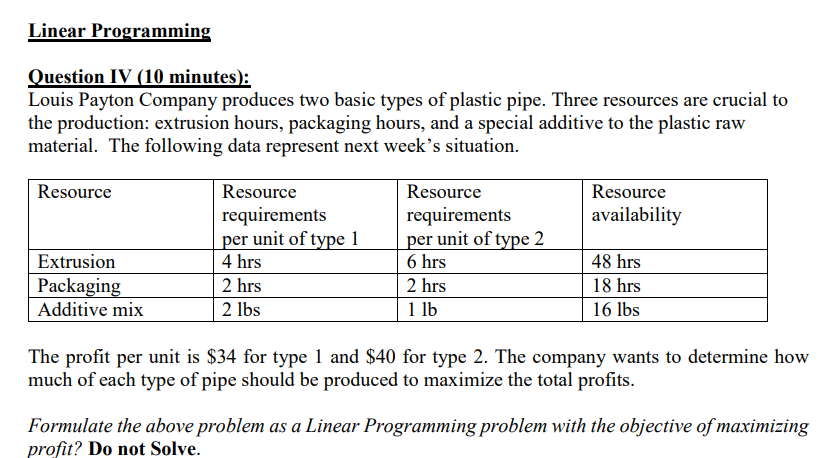 Please provide a clear step[-by-step solution. Question IV (10 minutes): Louis Payton