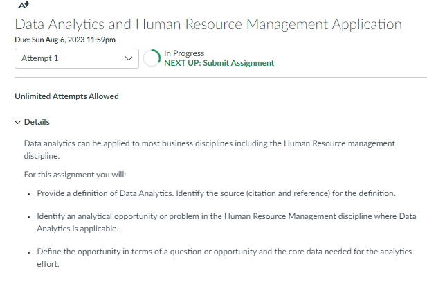 Data Analytics and Human Resource Management Application Due: Sun Aug 6,