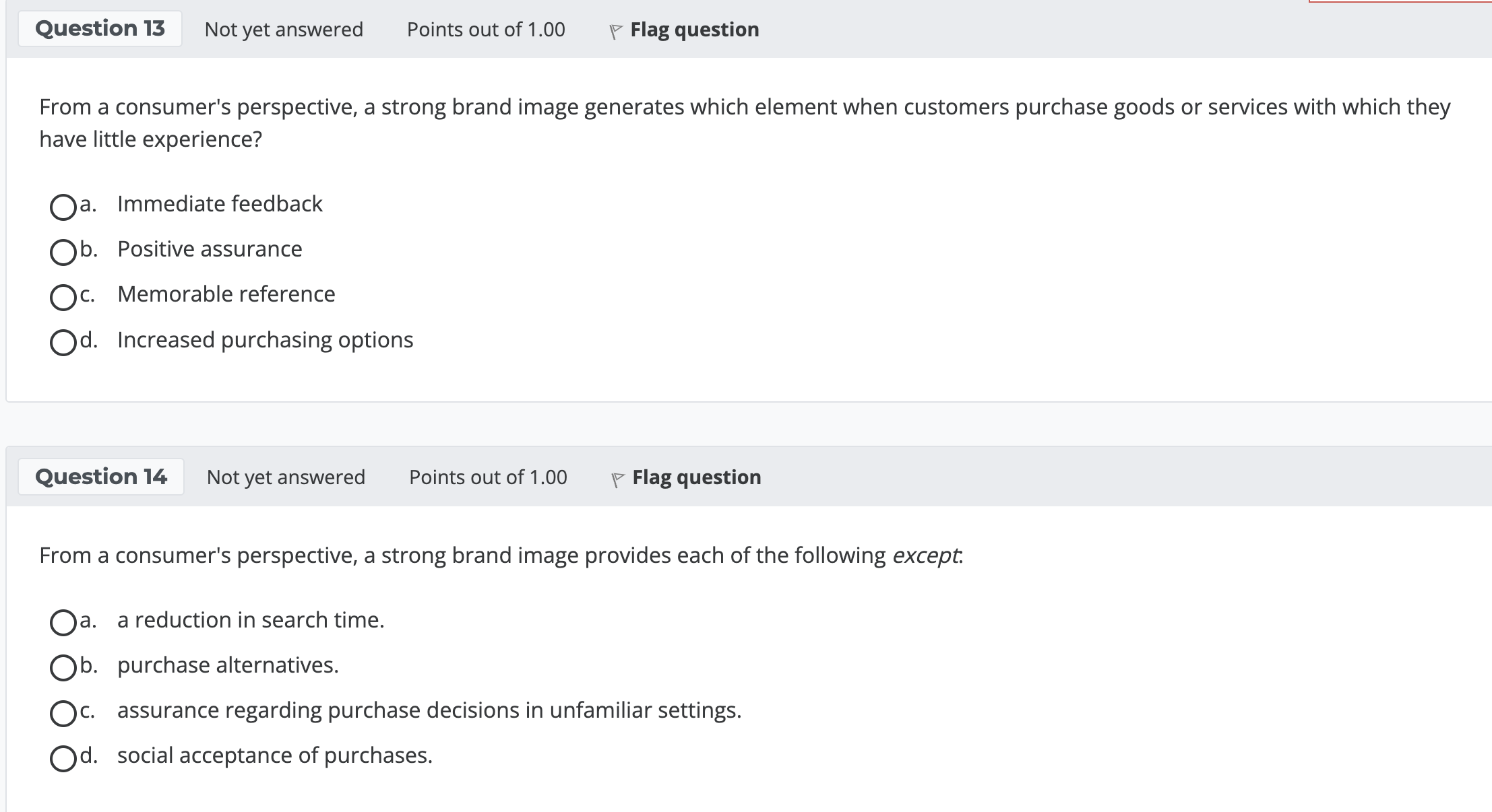  From a consumer's perspective, a strong brand image generates which element