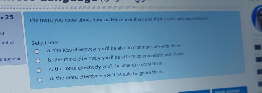  ,25 The more you know about your audience members and their