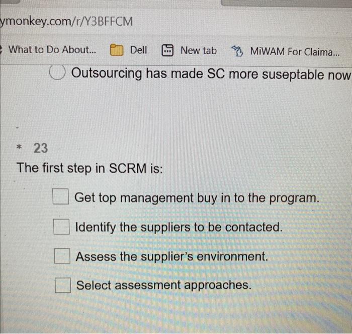 23 Outsourcing has made SC more suseptable now * 23 The first