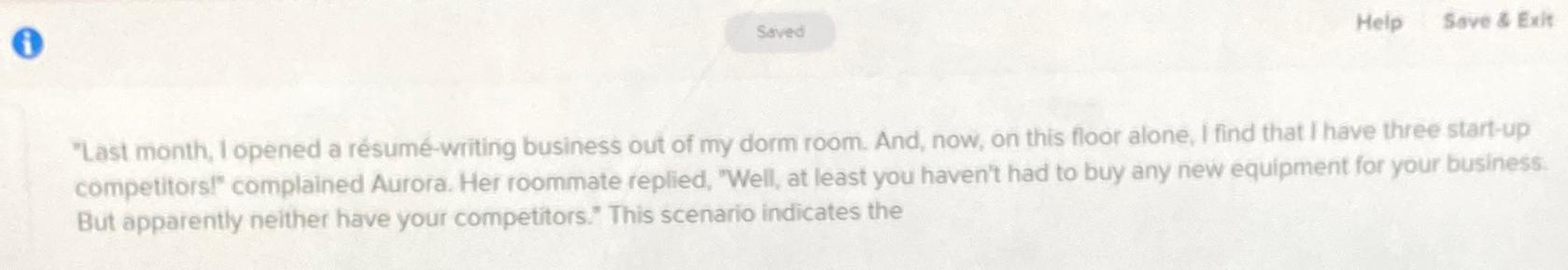  Help Sove & Exit "Last month, I opened a resum-writing business