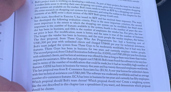 Do 5 and 6 5. Bob's project team is working on developing