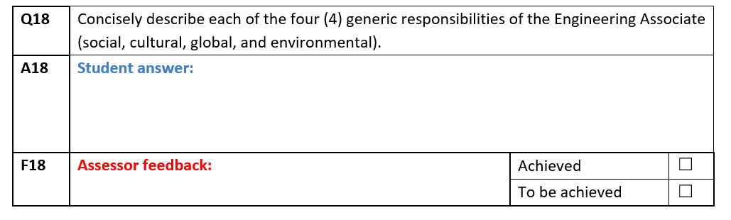 \\begin{tabular}{|l|l|l|l|} \\hline Q18 & \\multicolumn{3}{l|}{\\( \\begin{array}{l}\\text { Concisely describe each of