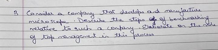 3 Consider a company that develops and nanufacture microscope. Describe the