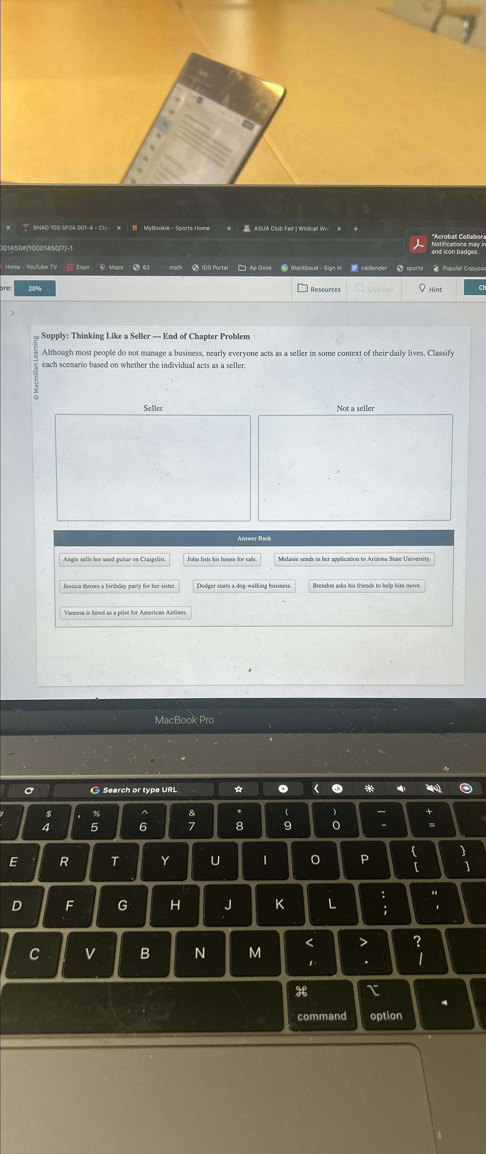  supply: Thinking Like a Seller - End of Chapter Problem Although