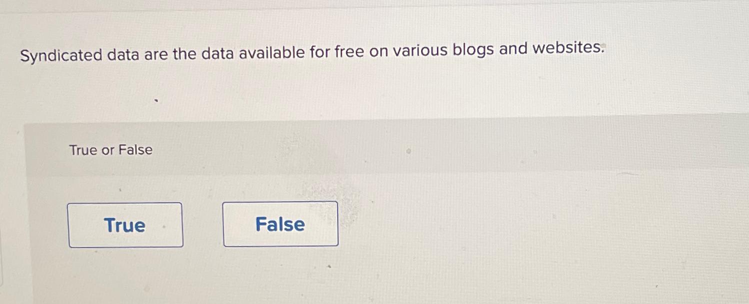  Syndicated data are the data available for free on various blogs