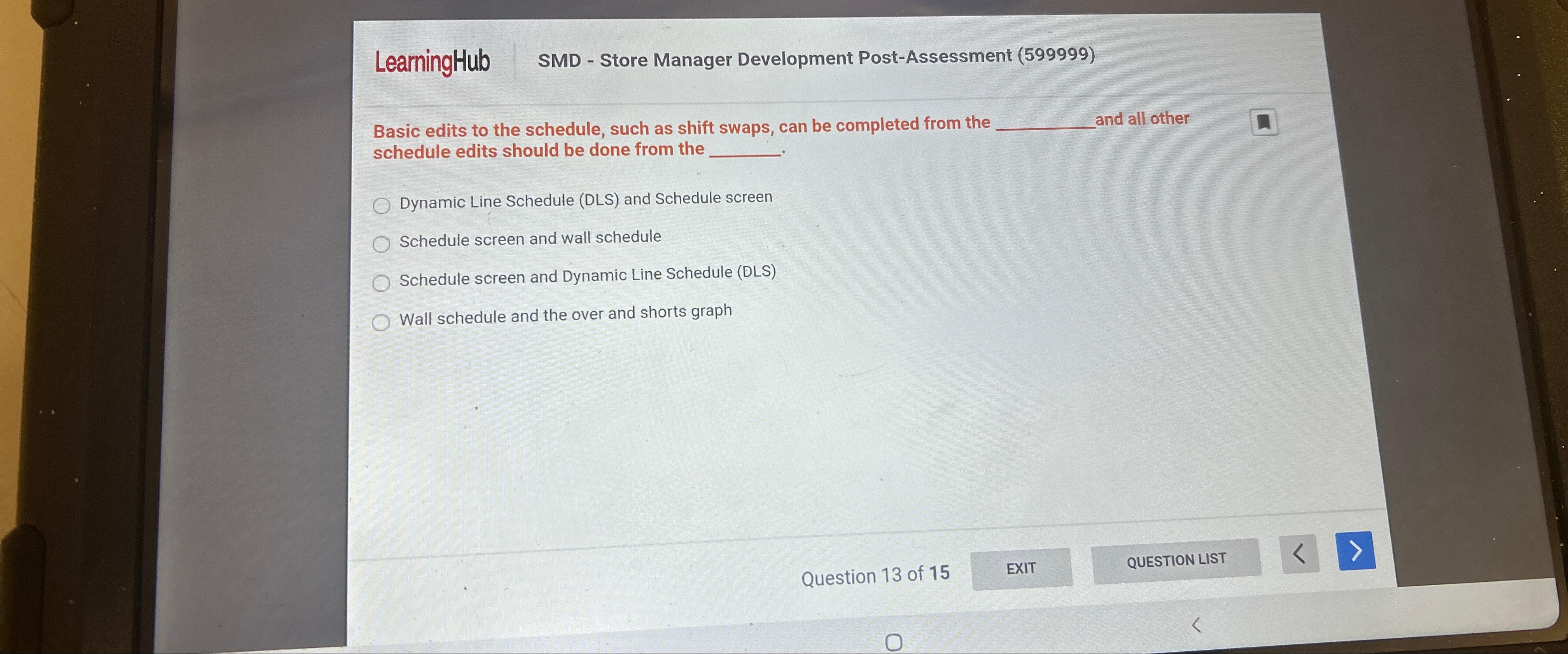  LearningHub SMD - Store Manager Development Post-Assessment (599999) Basic edits to