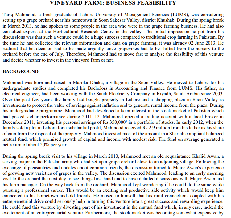 Read the study case carefully. What are the main elements and concepts