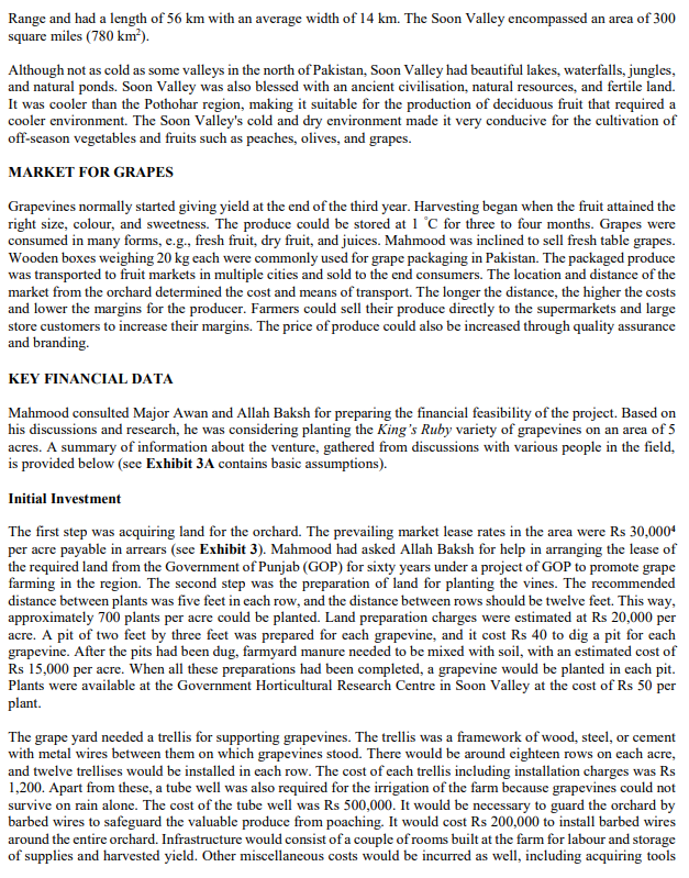 whether if Mahmood should invest in the vineyard or not. Be thorough