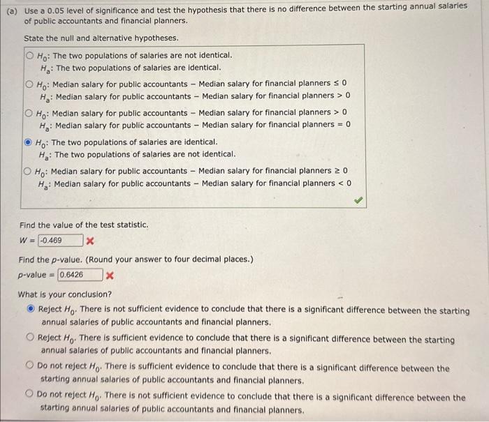 in thousands of dollars. (a) Use a 0.05 level of significance and