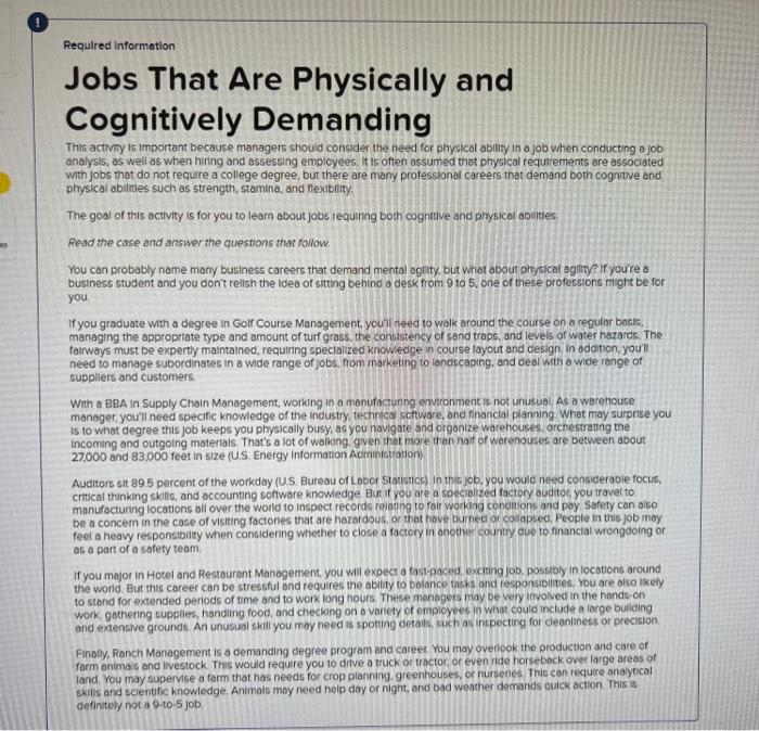  This actlvity is important because managers should consider the need for