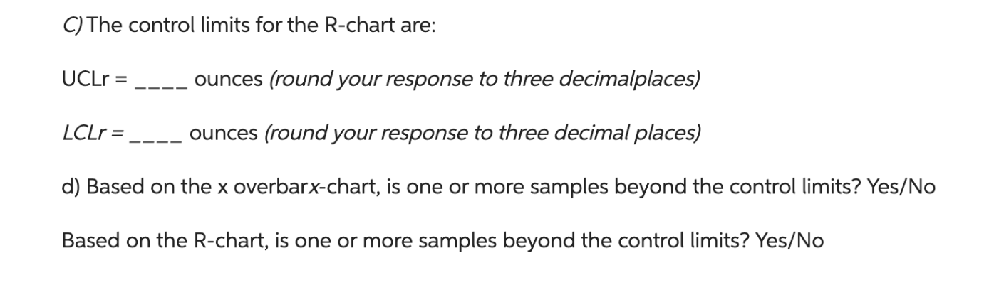 ingredient in ounces. Below are the last 10 samples (each of size