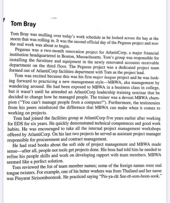  can someone please answer these questions for me pleasee Tom Bray