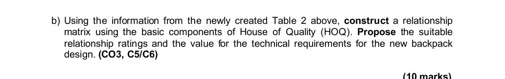 Using the information from the newly created Table 2 above, construct