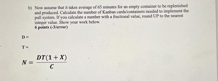 and "B" 1. Berwyn Manufacturing is starting to use a Kanban pull