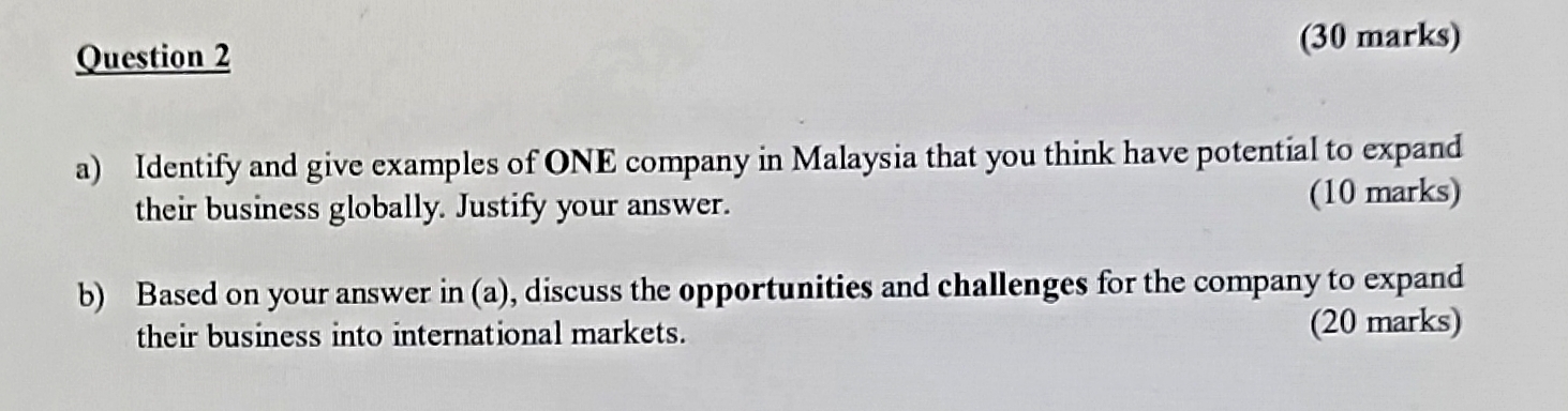  Question 2 (30 marks) a) Identify and give examples of ONE