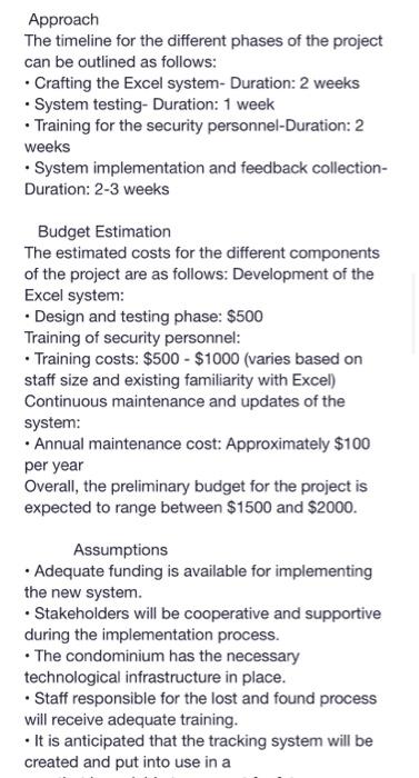 for capstone project assignment. Project:Enhanced Lost \& Found Process: Condo Security Company
