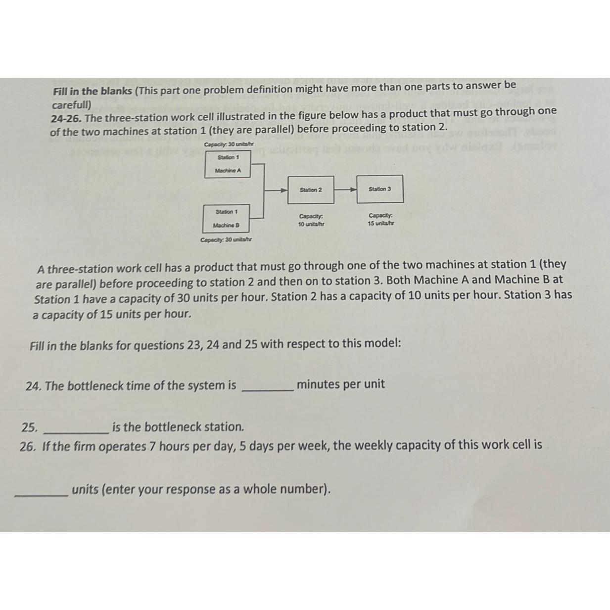  Fill in the blanks (This part one problem definition might have