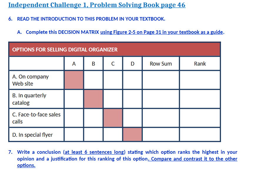  PG 46 PG 31 Independent Challenge 1, Problem Solving Book page