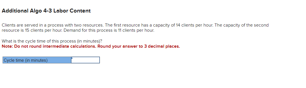 Clients are served in a process with two resources. The first