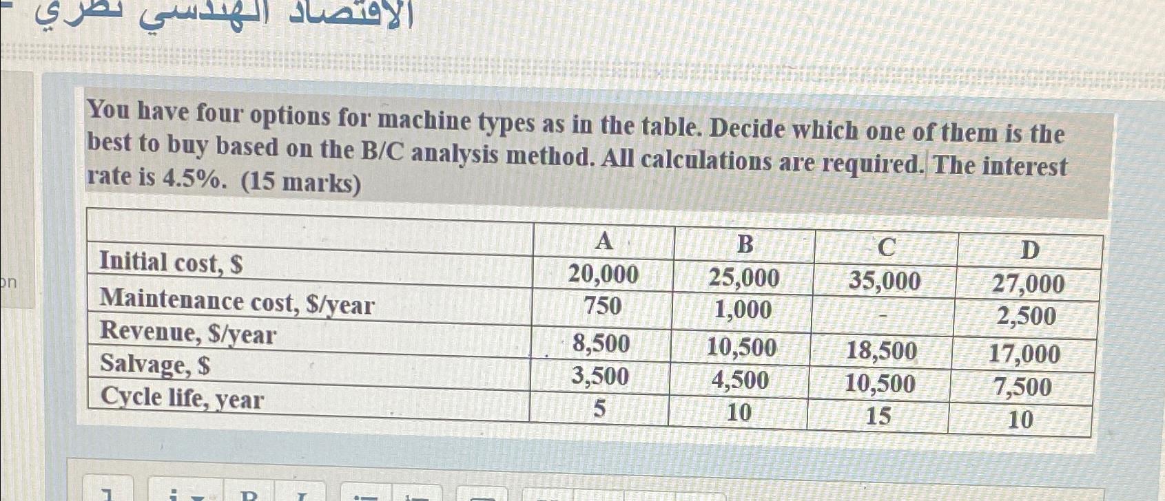  You have four options for machine types as in the table.
