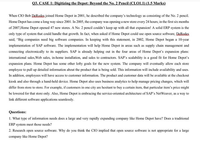  When CIO Bob DeRodes joined Home Depot in 2001, he described