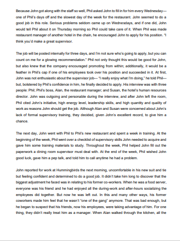 decides to keep John on as supervisor, what are the immediate steps