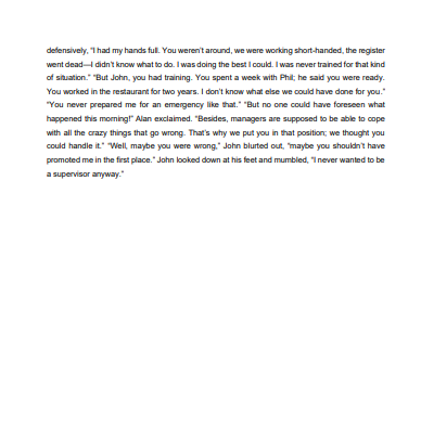 a food server at the Lakeside Inn, a 200-room hotel with a