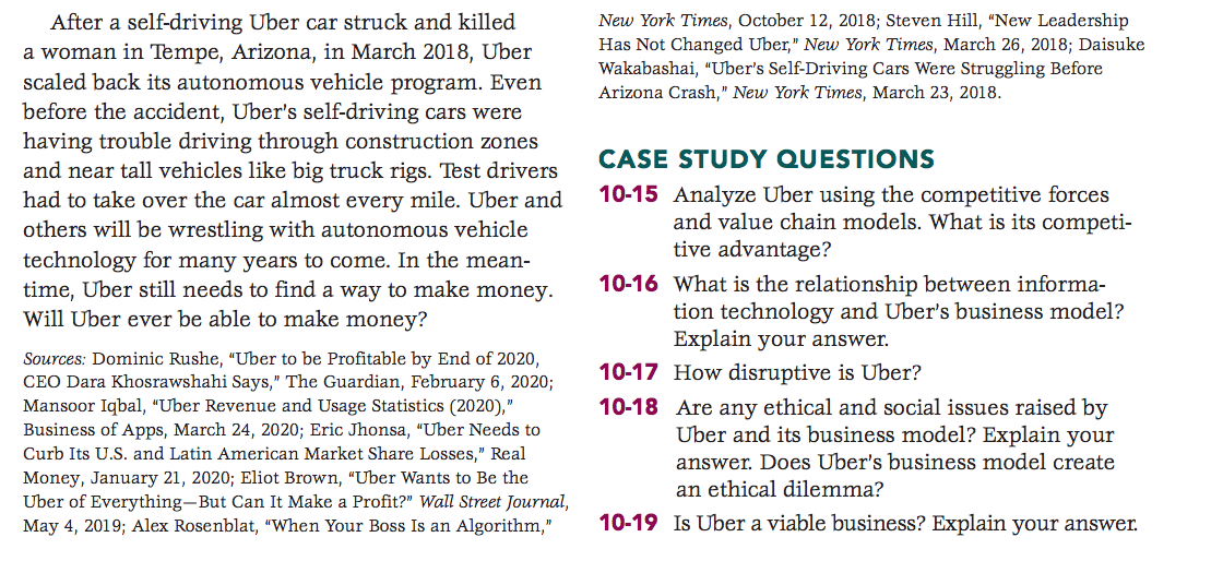 for each) raised by Uber and its business model? Does Ubers business