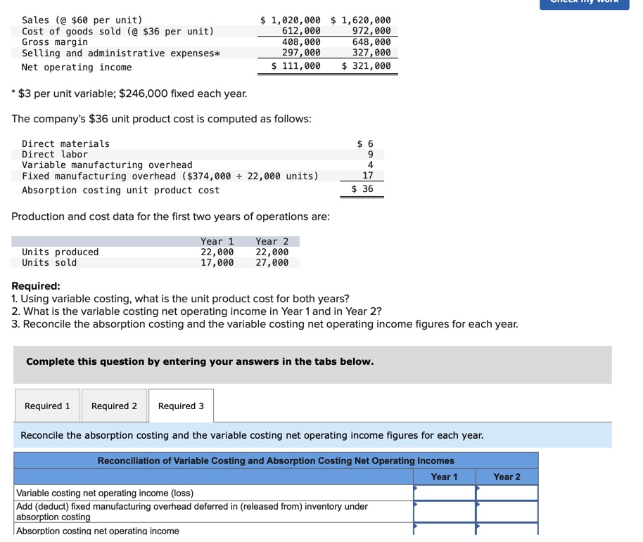 $36 unit product cost is computed as follows: Production and cost data