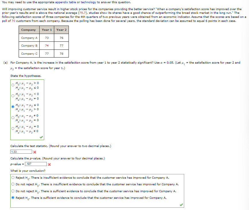  You may need to use the appropriate appendix table or technology