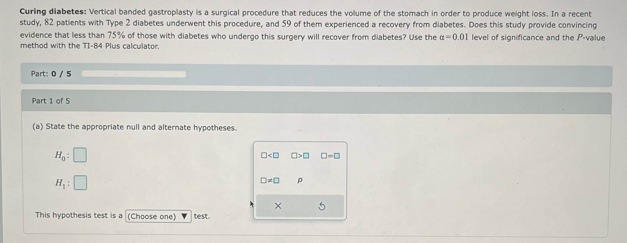 Additional: find Z valueFind P value Do we reject Ho? Curing diabetes: