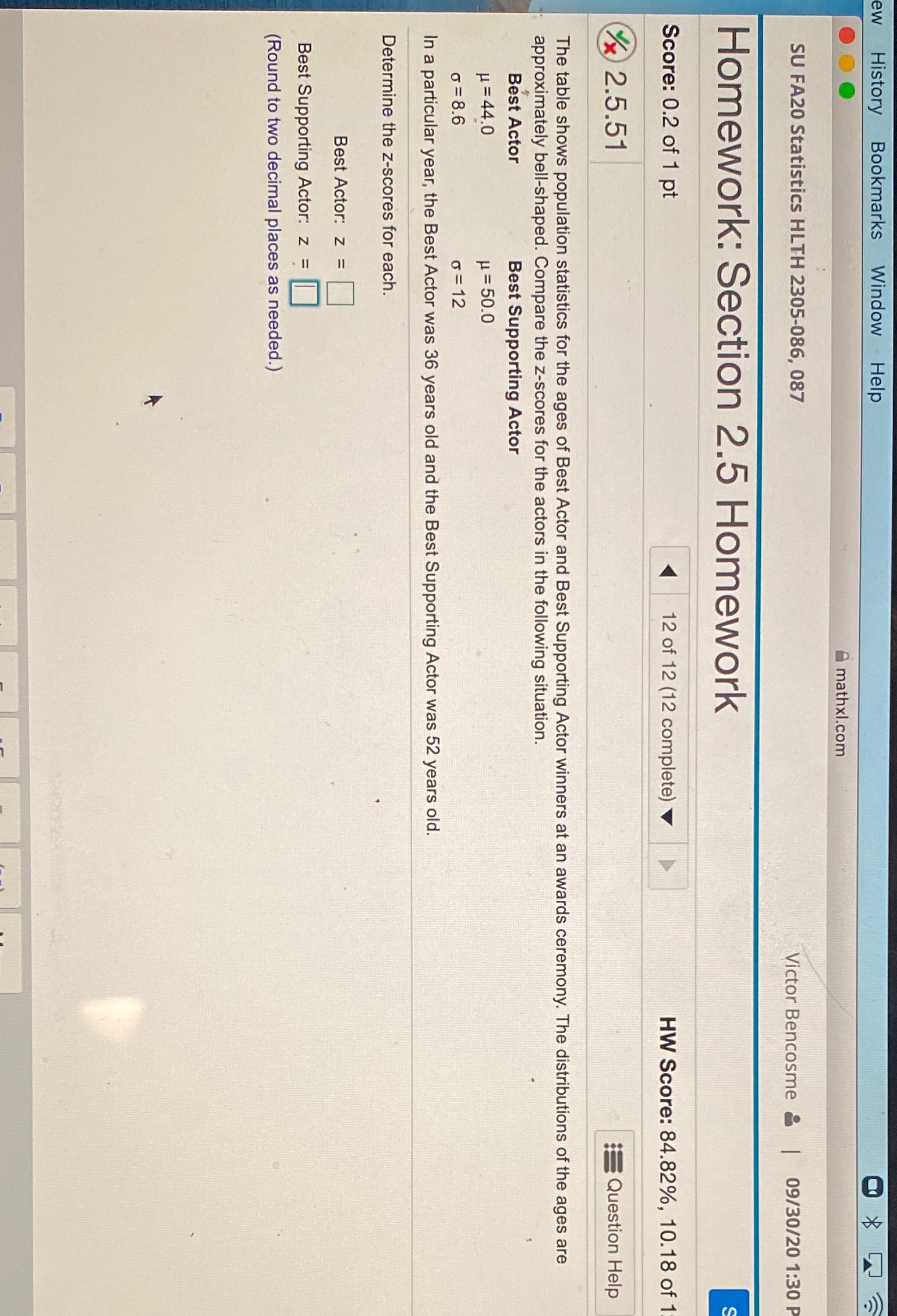 Help please ew History Bookmarks Window Help 4 mathxl.com SU FA20 Statistics