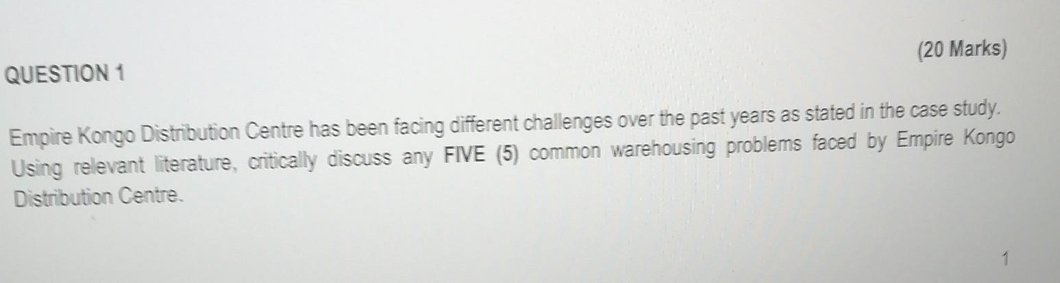 Empire Kongo Distribution Centre has been facing different challenges over the