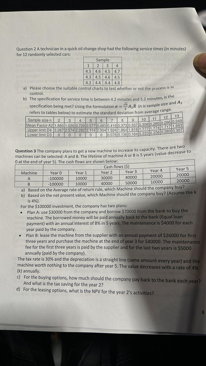  the component Question 2 A technician in a quick oil change