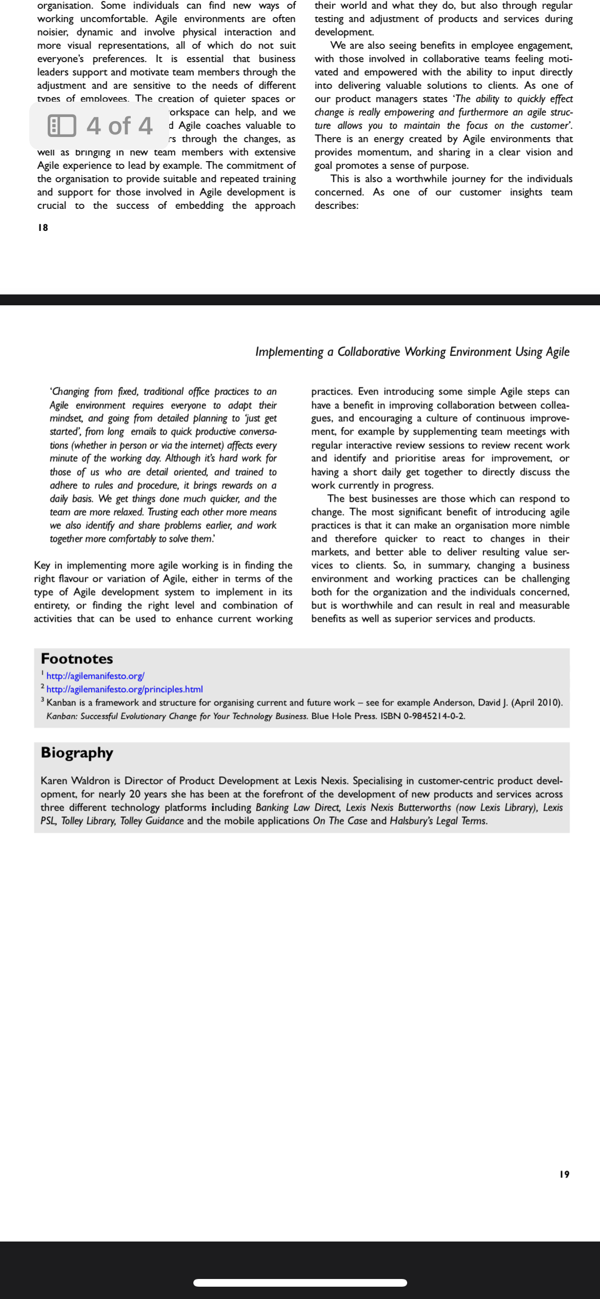 framework in product development and across the organisation. It discusses the principles