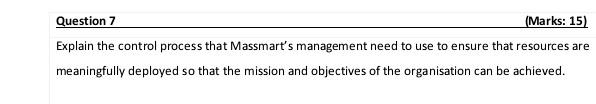 Explain the control process that Massmart's management need to use to